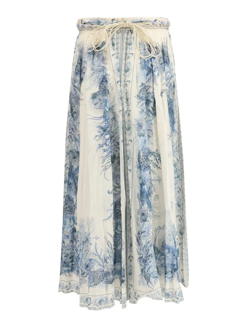 Multicolor Cotton Long Skirt