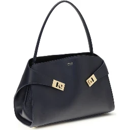 حقيبة كتف بوس توروس من جلد العجل الأزرق