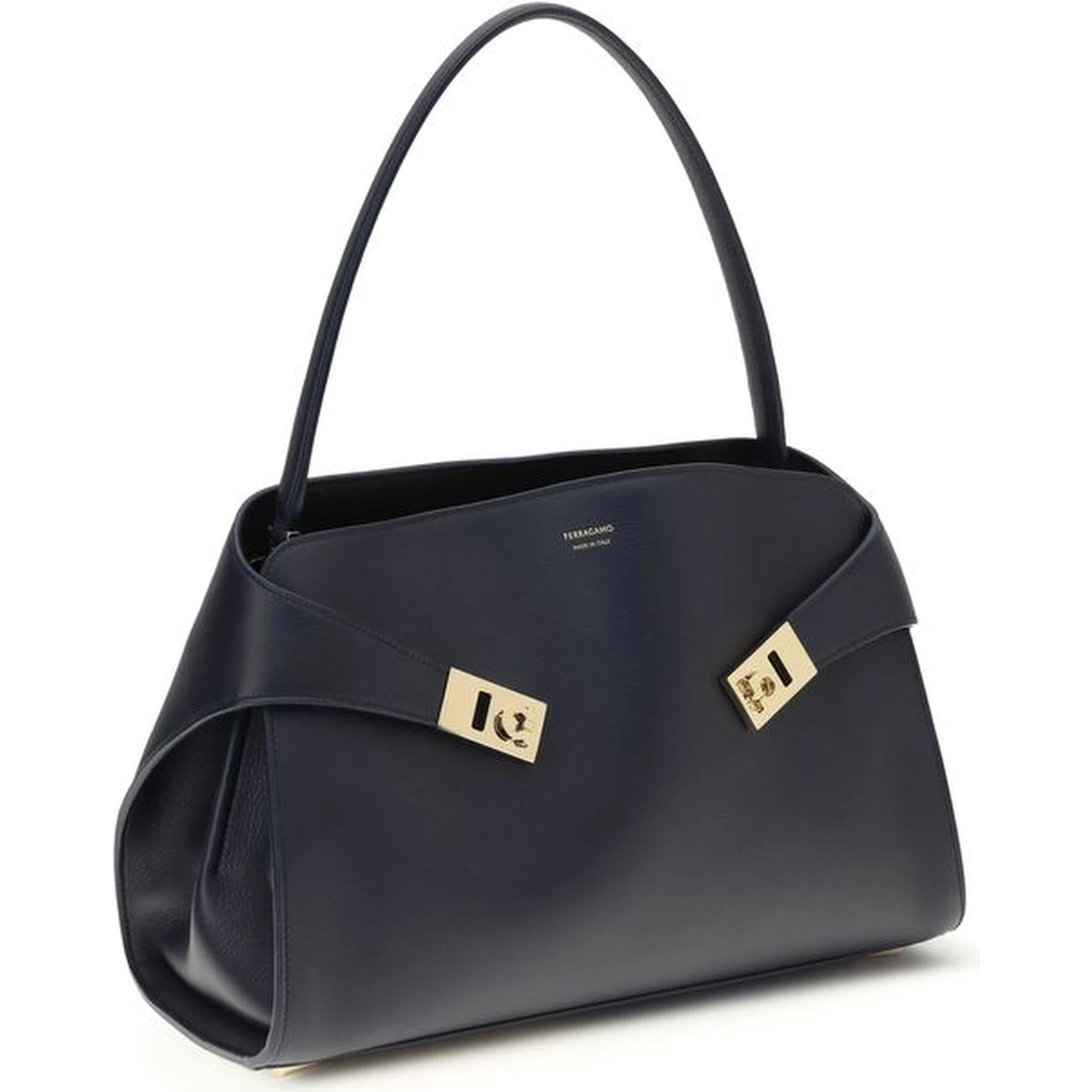 حقيبة كتف بوس توروس من جلد العجل الأزرق