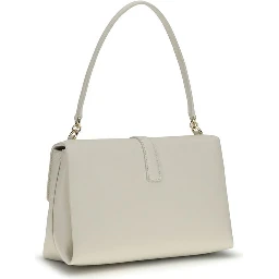 حقيبة كتف بوس توروس من جلد العجل الأبيض