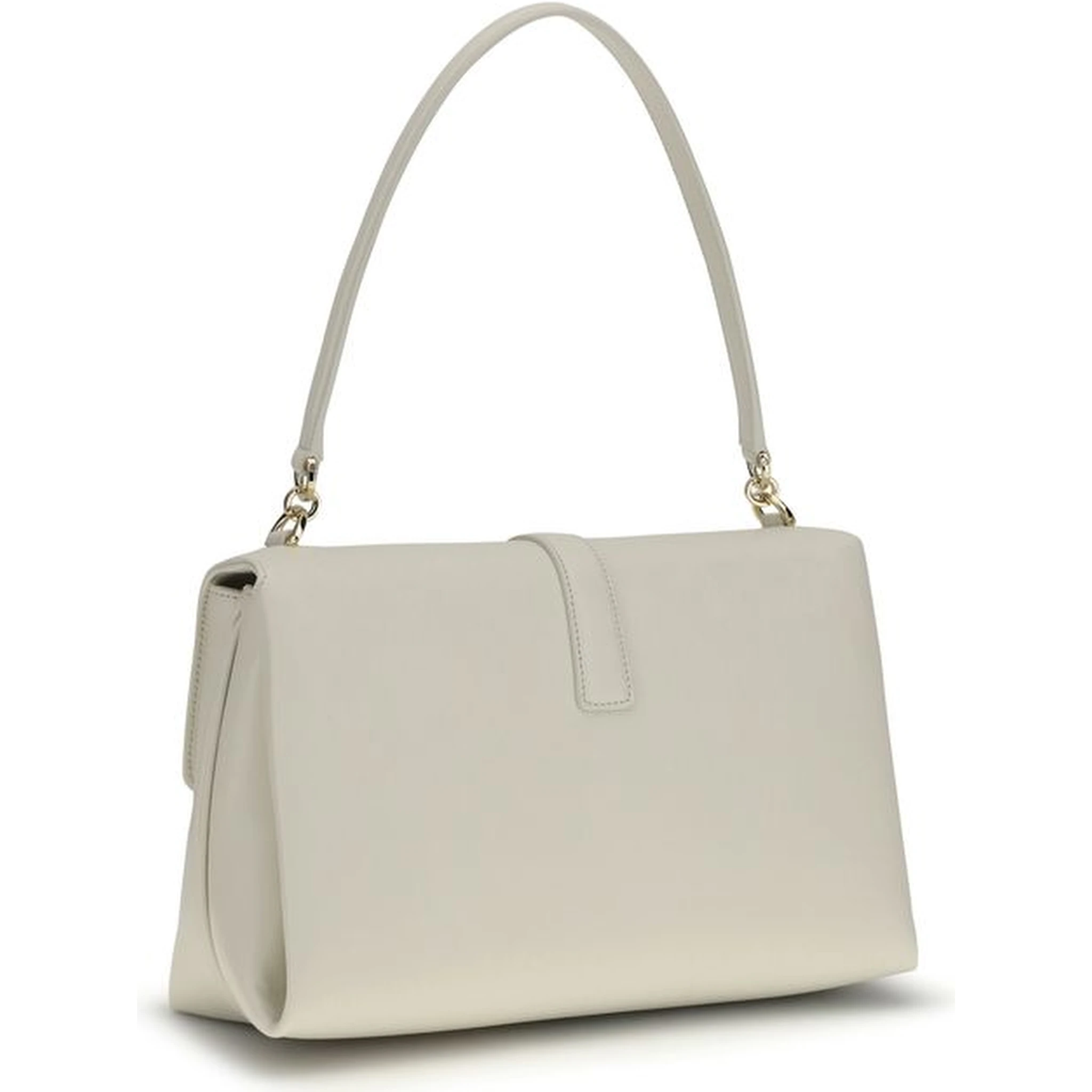 حقيبة كتف بوس توروس من جلد العجل الأبيض