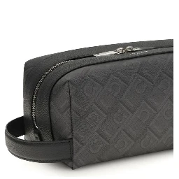 حقيبة يد بوس توروس من جلد العجل الأسود