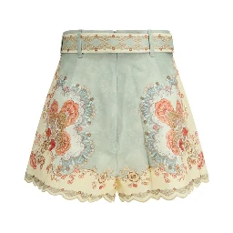 Multicolor Linen Bermuda Shorts