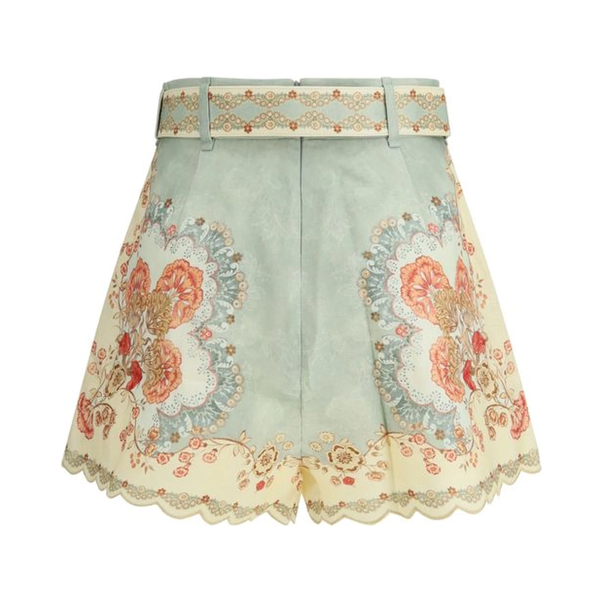 Multicolor Linen Bermuda Shorts