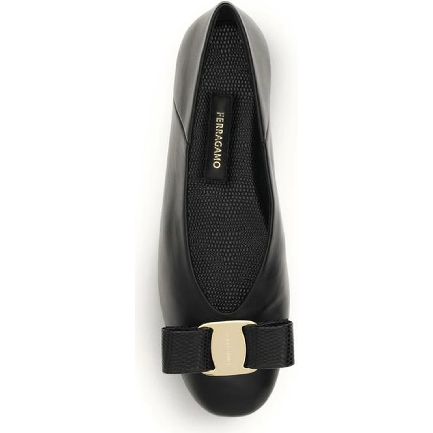 Black Calf Leather Bos Taurus Ballet Flats