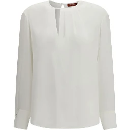 بلوزة بيضاء من ثلاثي الأسيتات