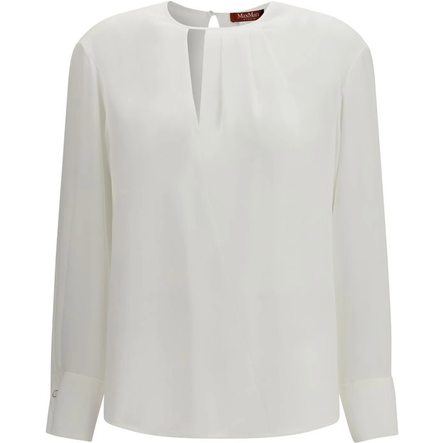 White Triacetate Blouse