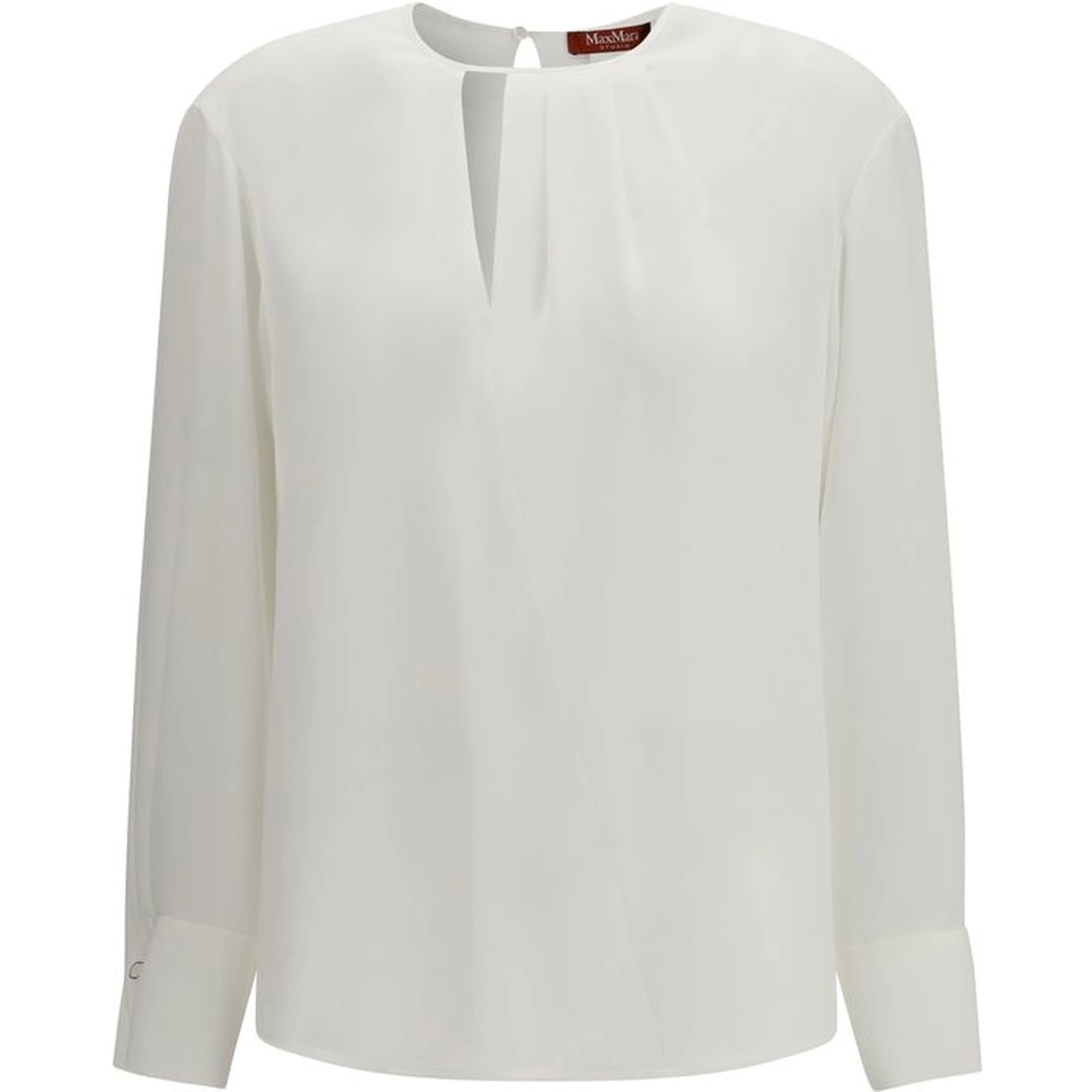 بلوزة بيضاء من ثلاثي الأسيتات