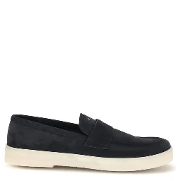 Blue Calf Leather Bos Taurus Slip-On Loafers