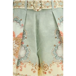 Multicolor Linen Bermuda Shorts