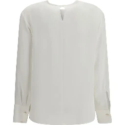 بلوزة بيضاء من ثلاثي الأسيتات