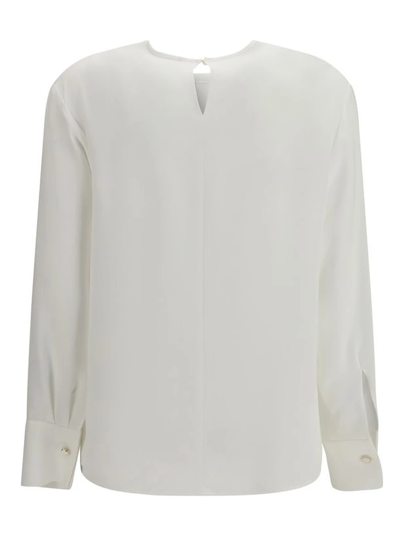 بلوزة بيضاء من ثلاثي الأسيتات