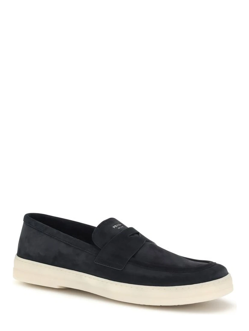 Blue Calf Leather Bos Taurus Slip-On Loafers