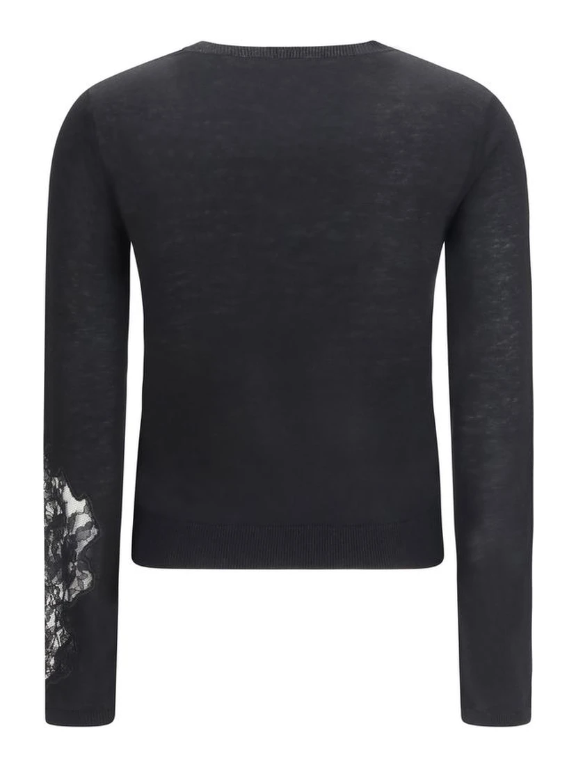 سويت شيرت أسود من الحرير