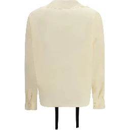 بلوزة حريرية بيج