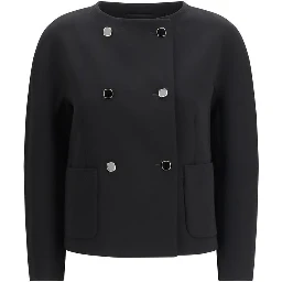 Black Triacetate Full-Length Jacket