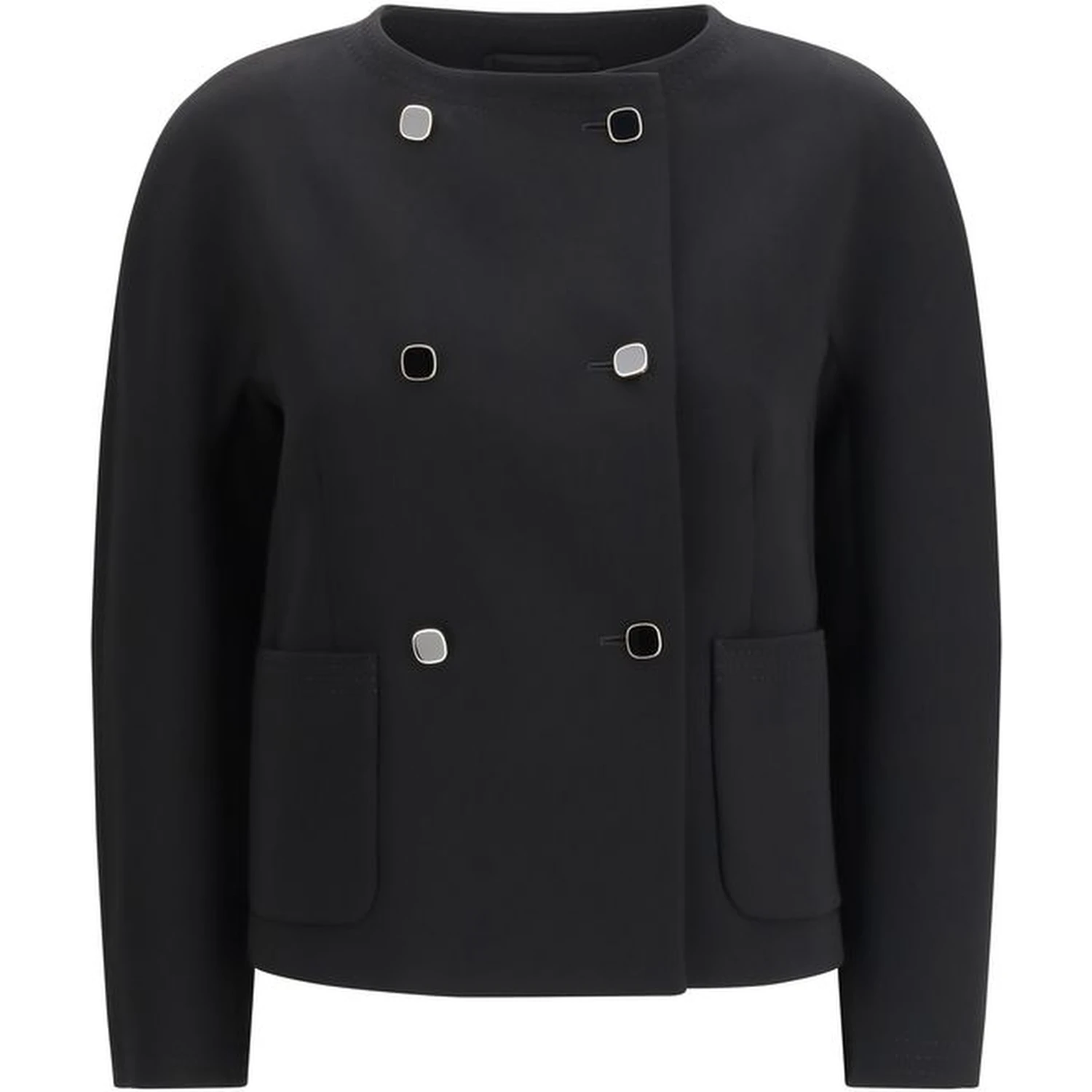 Black Triacetate Full-Length Jacket