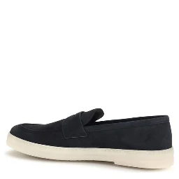 Blue Calf Leather Bos Taurus Slip-On Loafers