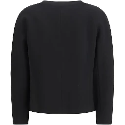 Black Triacetate Full-Length Jacket