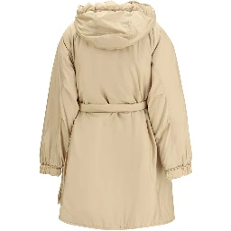Beige Polyester Full-Length Jacket
