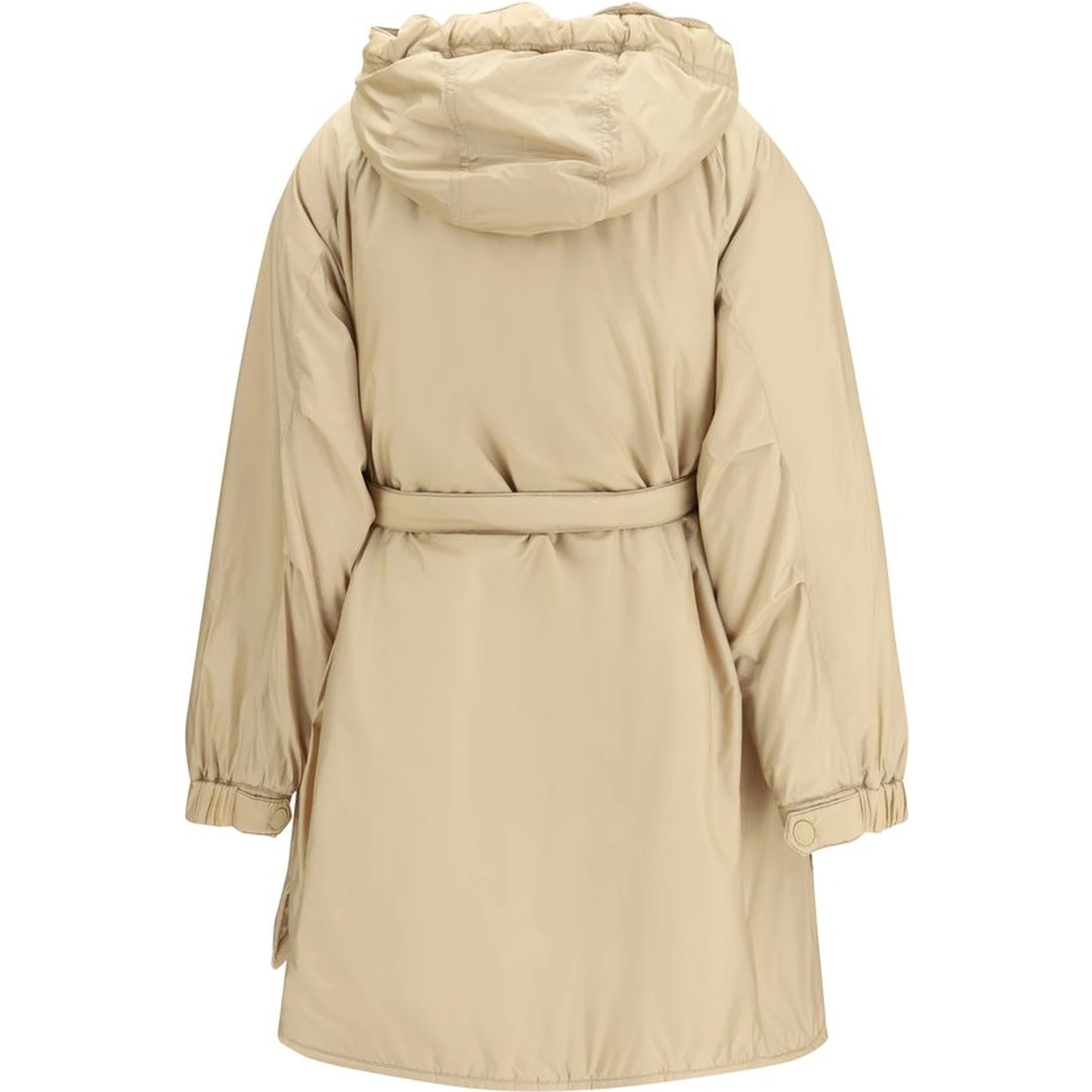 Beige Polyester Full-Length Jacket