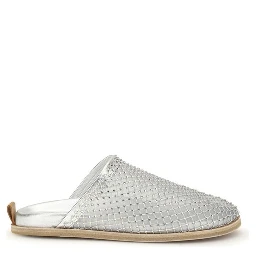 Silver Calf Leather Bos Taurus Mules