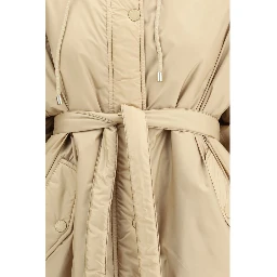 Beige Polyester Full-Length Jacket