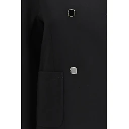 Black Triacetate Full-Length Jacket