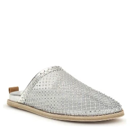 Silver Calf Leather Bos Taurus Mules