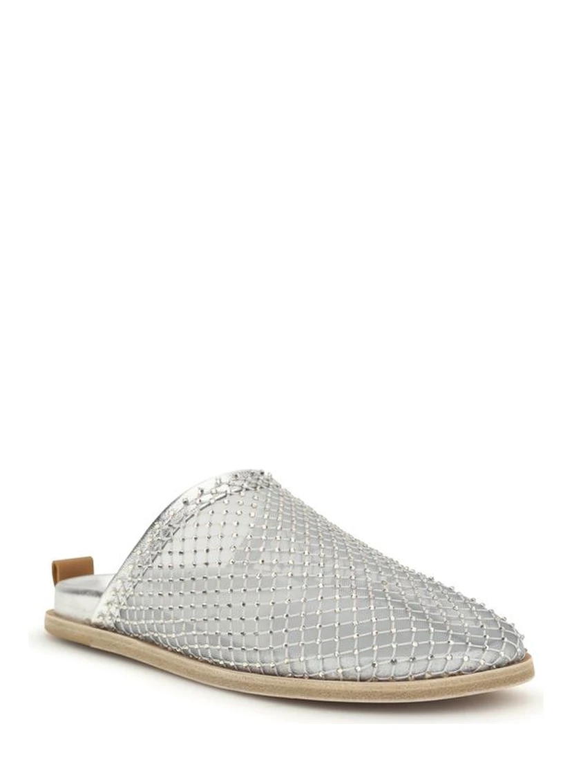 Silver Calf Leather Bos Taurus Mules