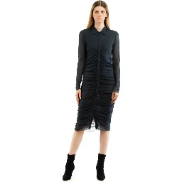 Blue Polyester Casual Dress