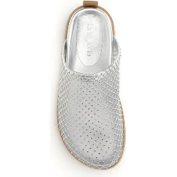 Silver Calf Leather Bos Taurus Mules