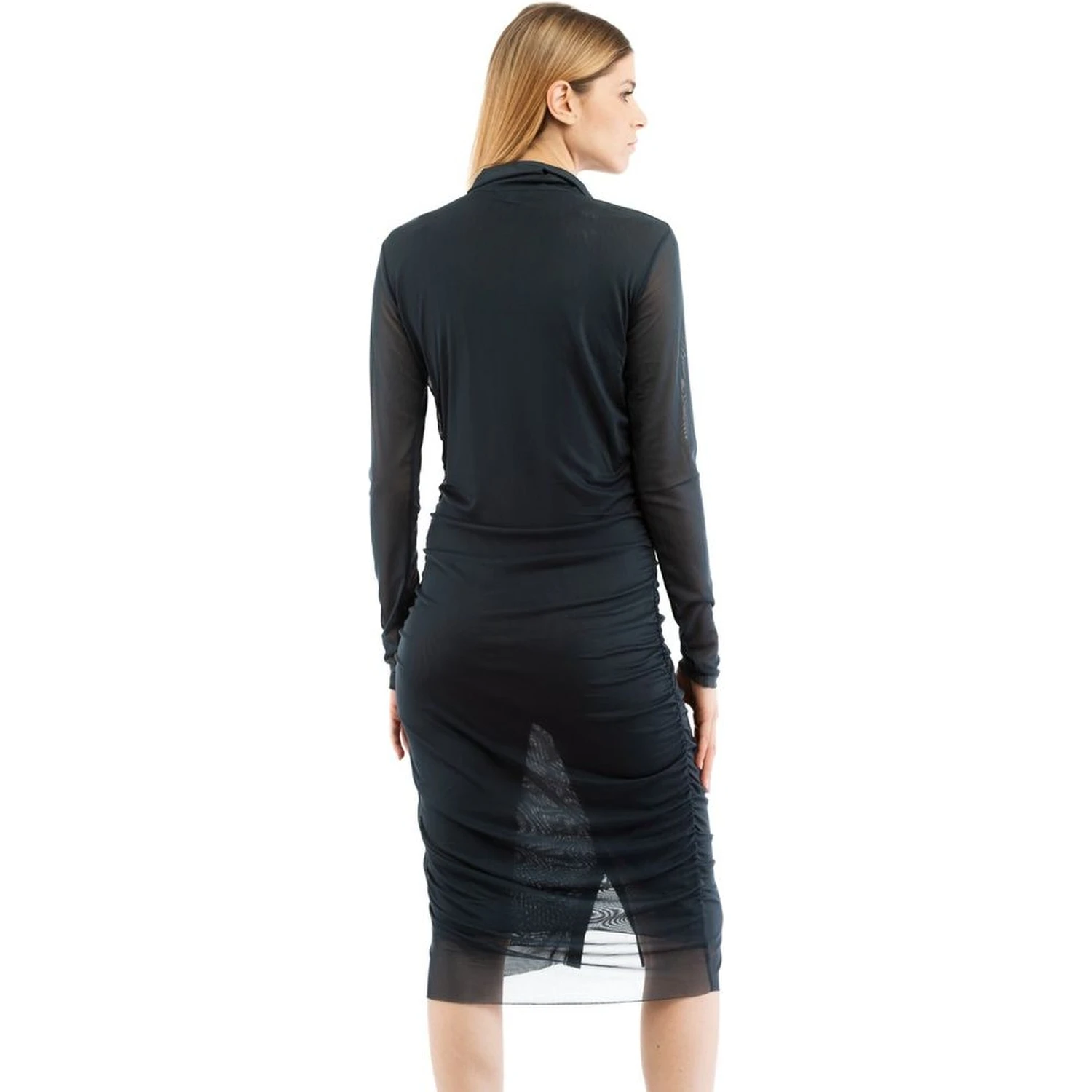 Blue Polyester Casual Dress