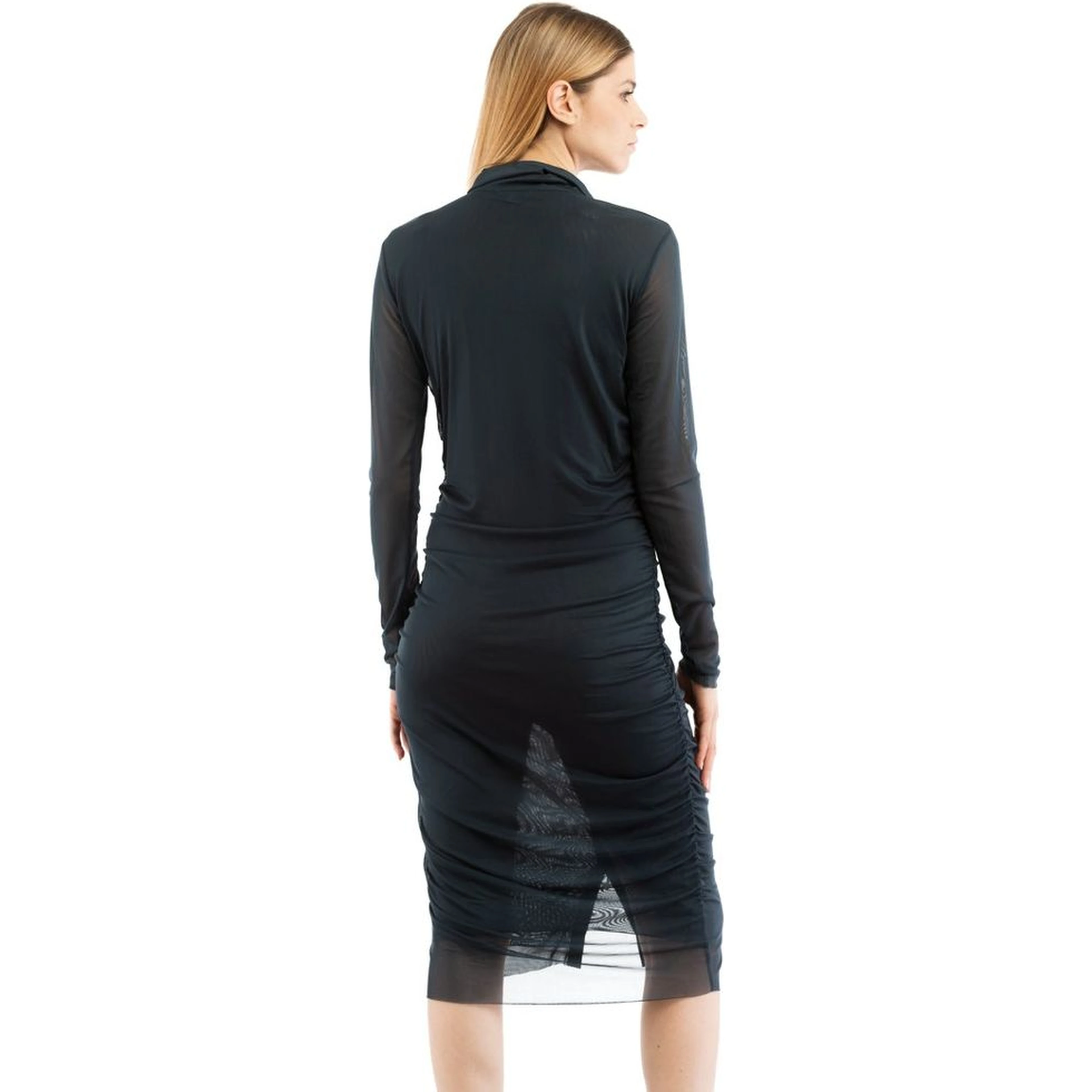 Blue Polyester Casual Dress