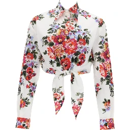 FLORAL PRINT CROP SHIRT