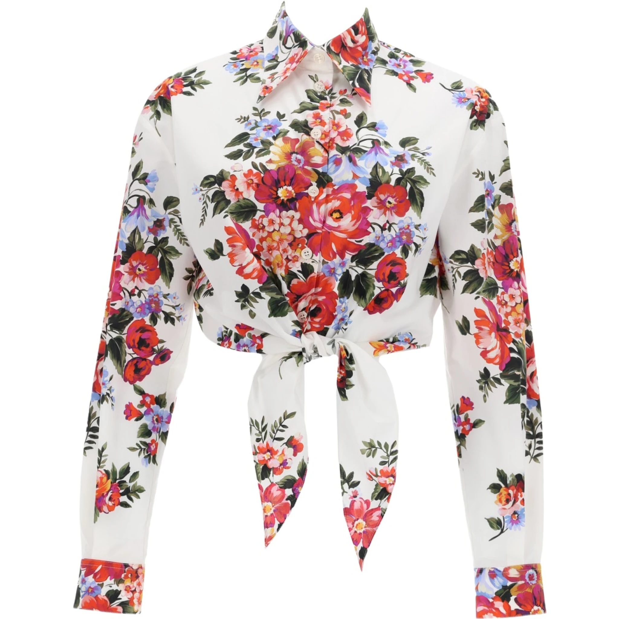 FLORAL PRINT CROP SHIRT