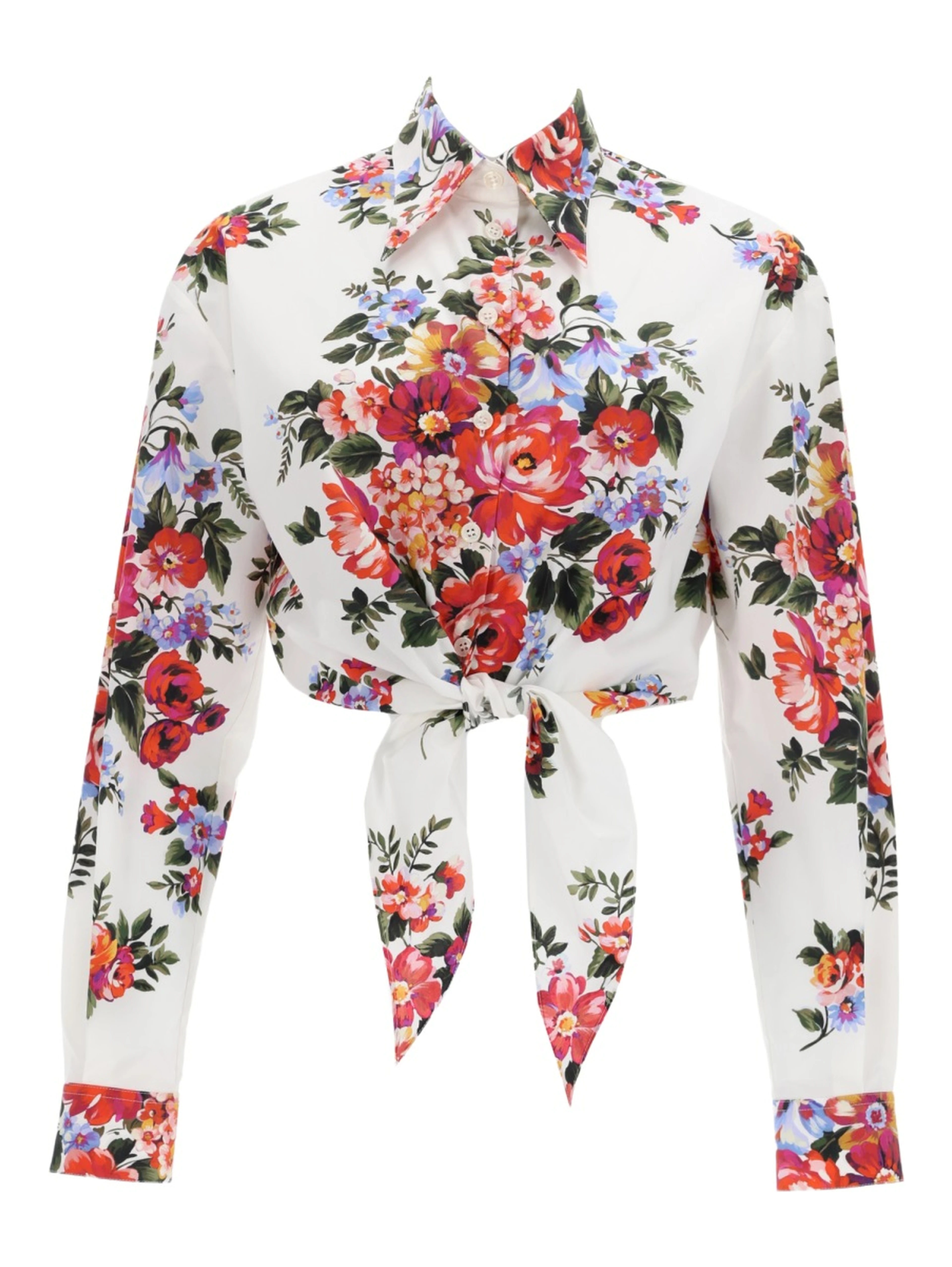 FLORAL PRINT CROP SHIRT