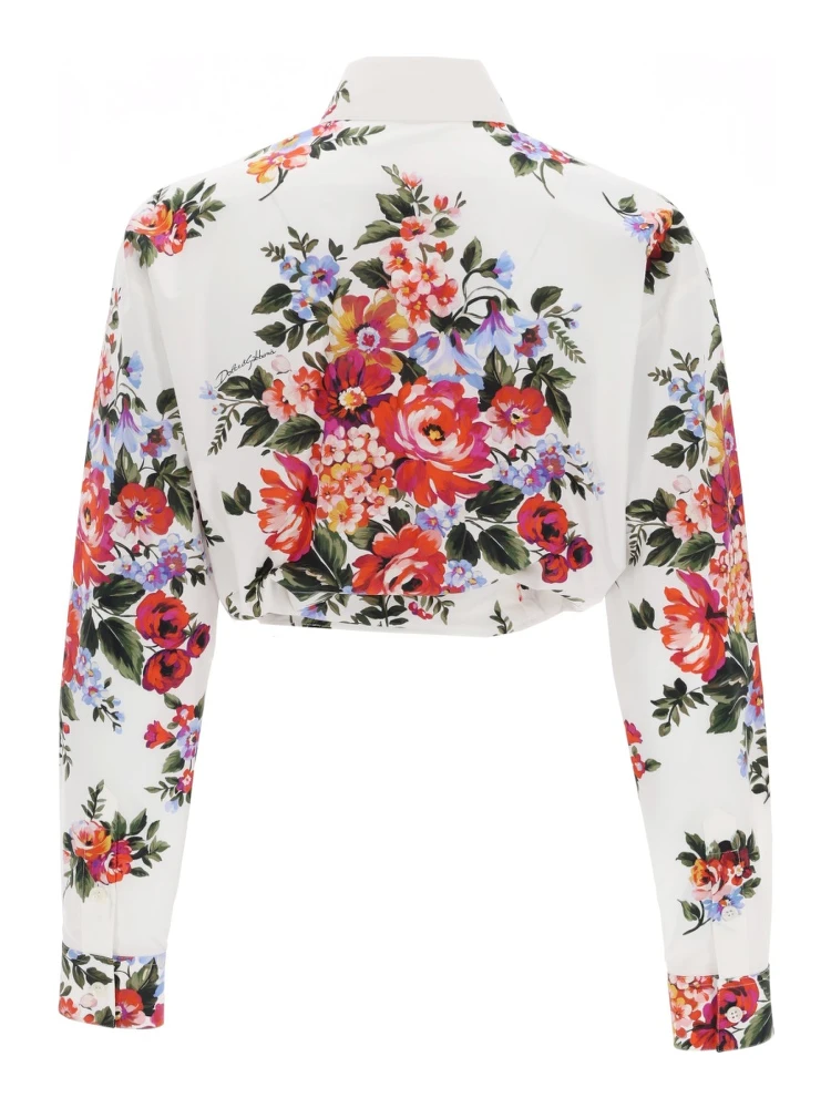 FLORAL PRINT CROP SHIRT alternative