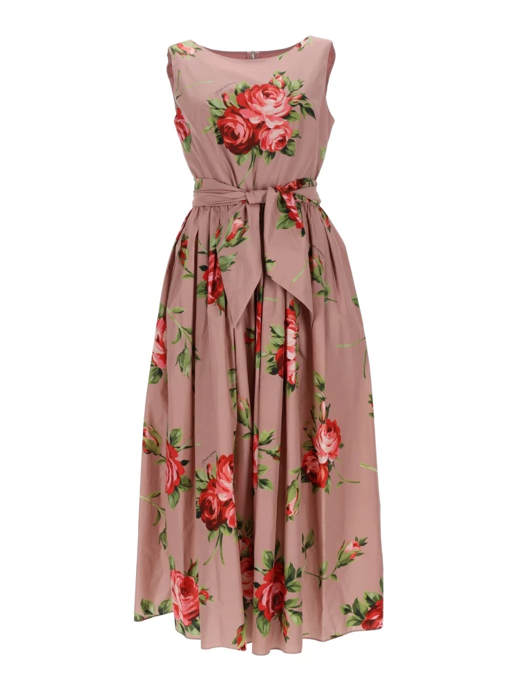 ROSE BOUQUET PRINT MIDI DRESS