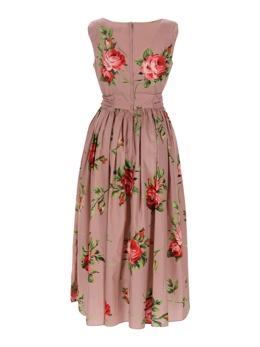 ROSE BOUQUET PRINT MIDI DRESS