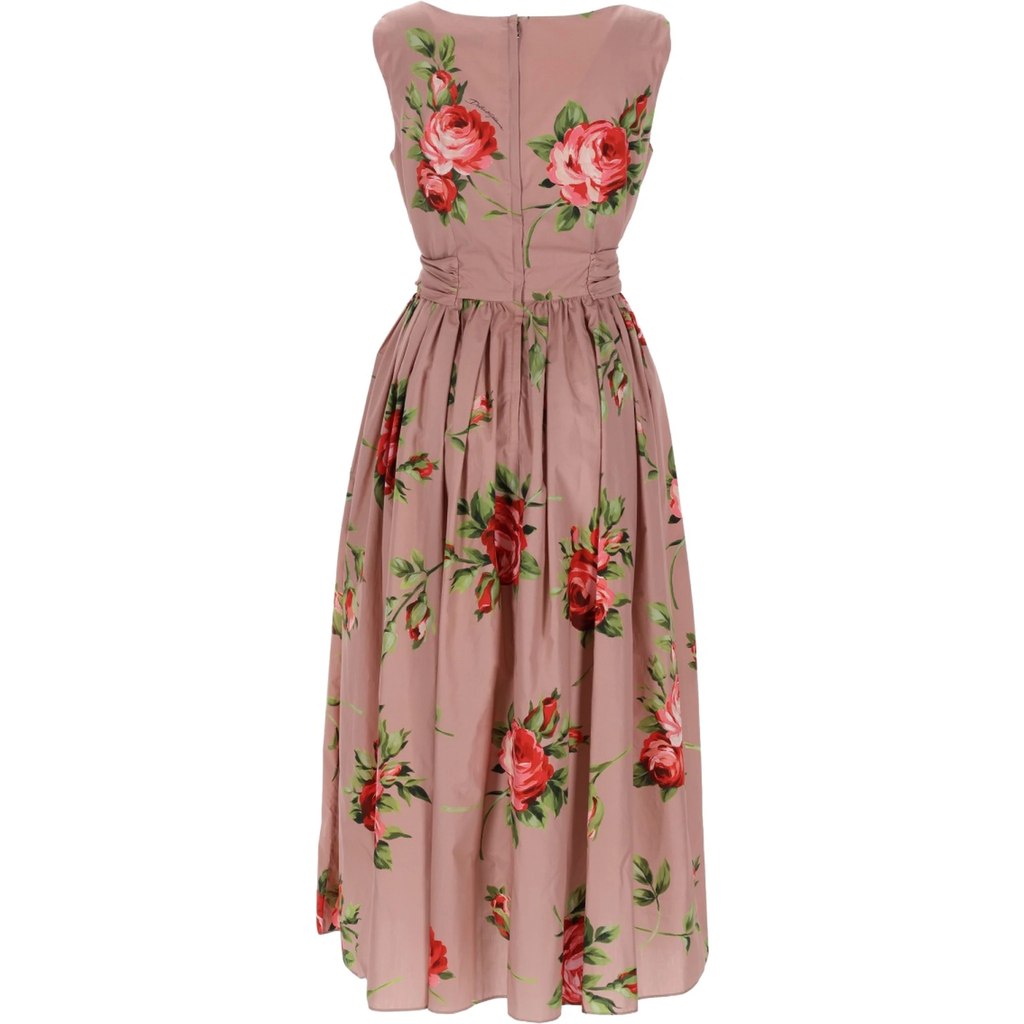 ROSE BOUQUET PRINT MIDI DRESS