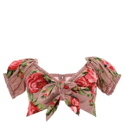 "BOUQUET ROSE" PRINT TOP