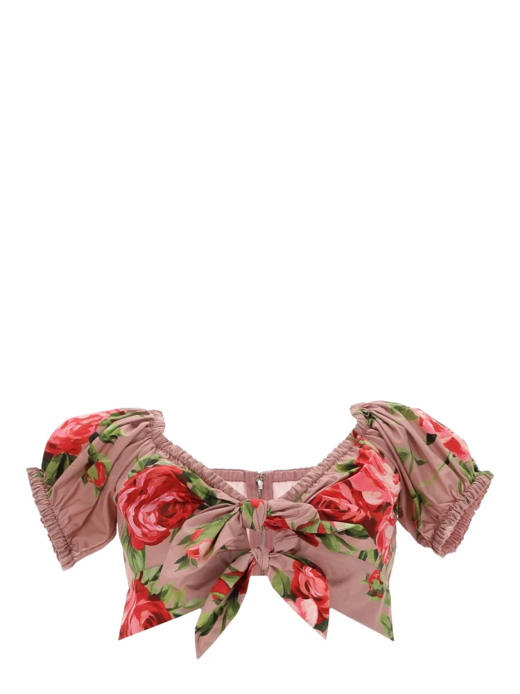 "BOUQUET ROSE" PRINT TOP