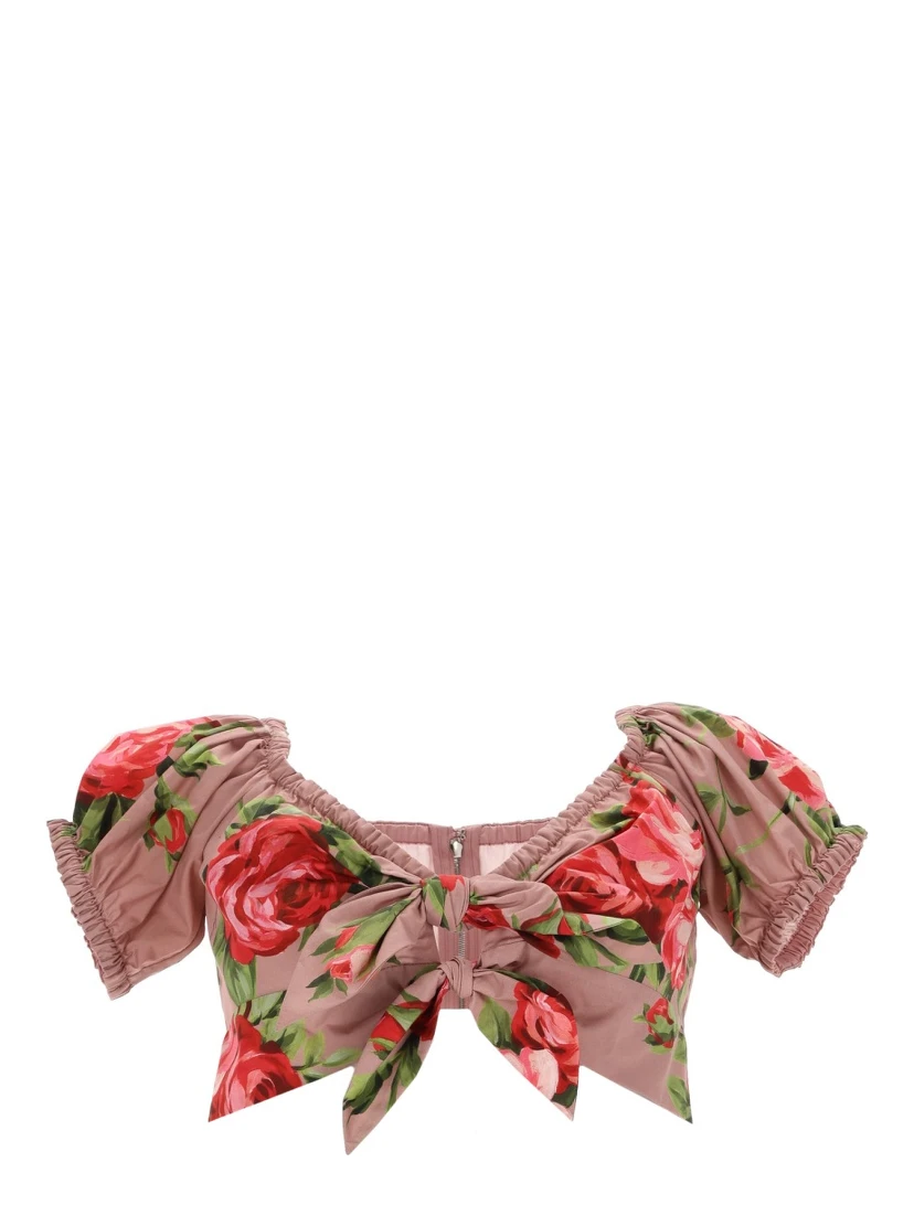 "BOUQUET ROSE" PRINT TOP