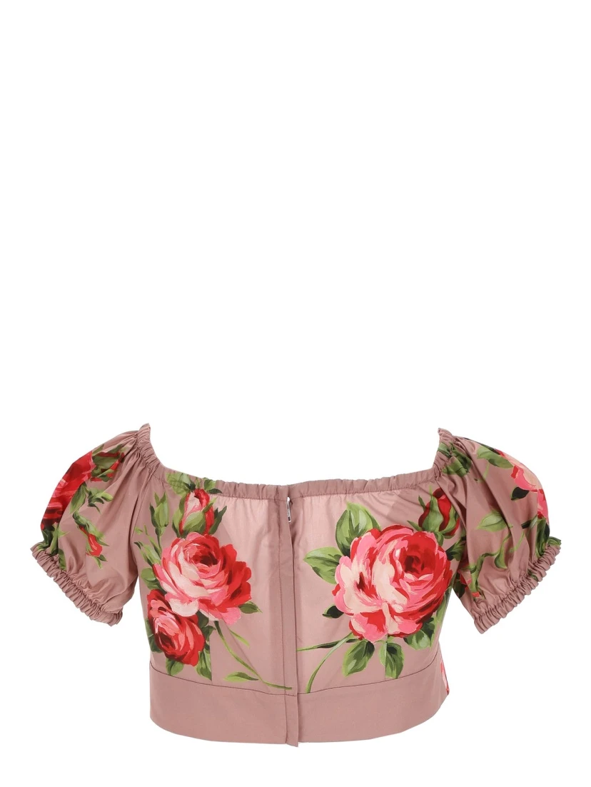 "BOUQUET ROSE" PRINT TOP