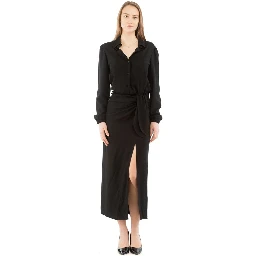 Black Marabou Casual Dress