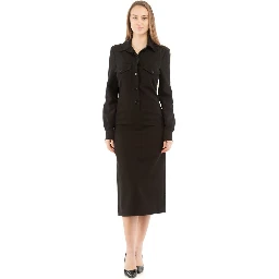 Black Polyester Casual Dress