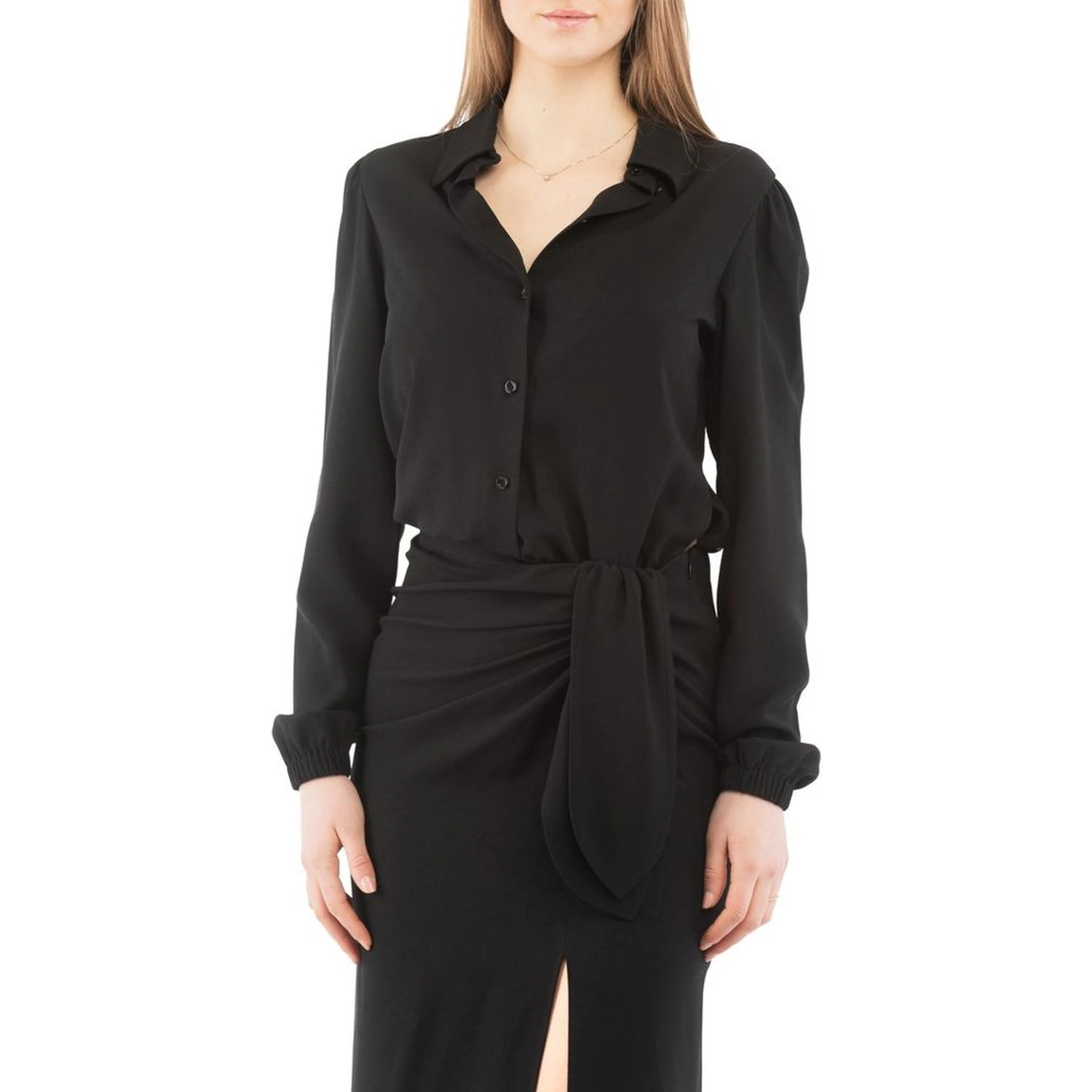 Black Marabou Casual Dress