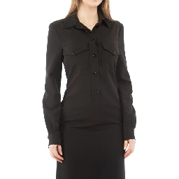 Black Polyester Casual Dress