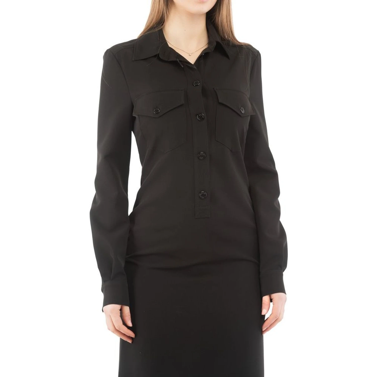 Black Polyester Casual Dress